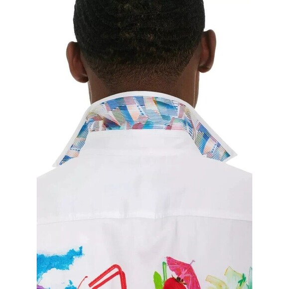 Robert Graham Splashdown Sport Shirt Men's 3XL White Multi Tiki Drinks Button-Up - Picture 5 of 16